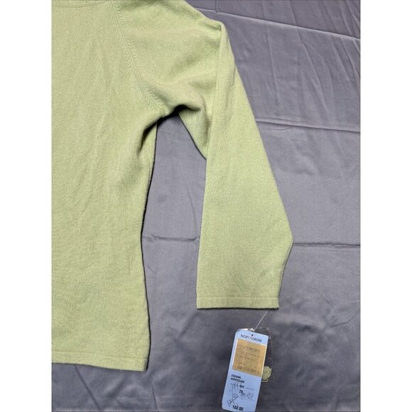 nordsrtom encore off the shoulder sweater size 2x heathered lime 100% cashmere - Picture 9 of 16